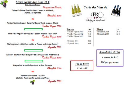 Menu Salon des Vins 2018